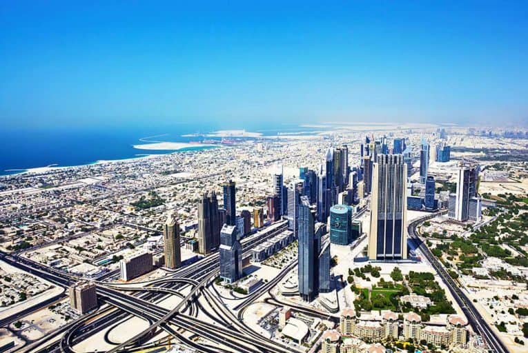 sky view of dubai
