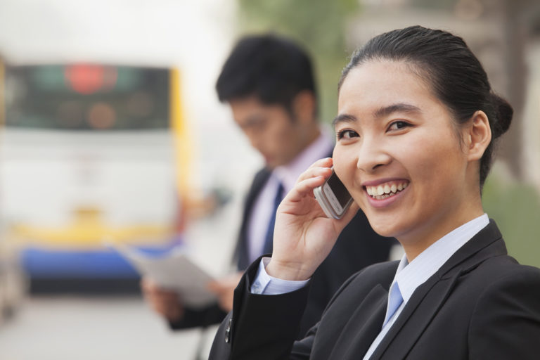 business woman cellphone