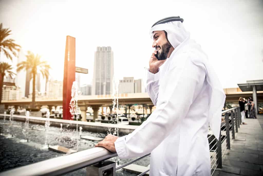 arab businessman cellphone