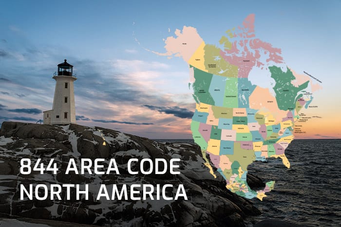 844 area code north america