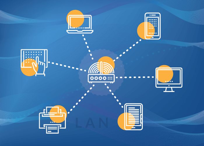 A diagram of a LAN network.